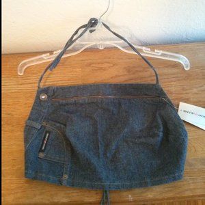 NWT Vintage DKNY Denim Halter Crop Top